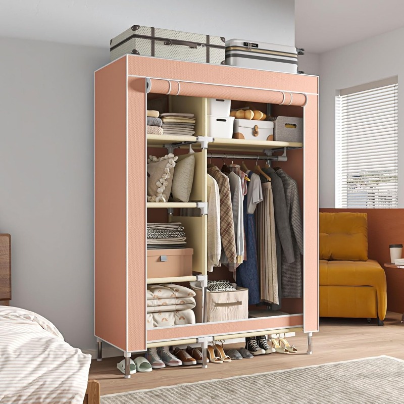 Wardrobe Closet Portable Fabric Cover - Taşınabilir Gardırop, Bağımsız Dolap Askılı Organizasyon,