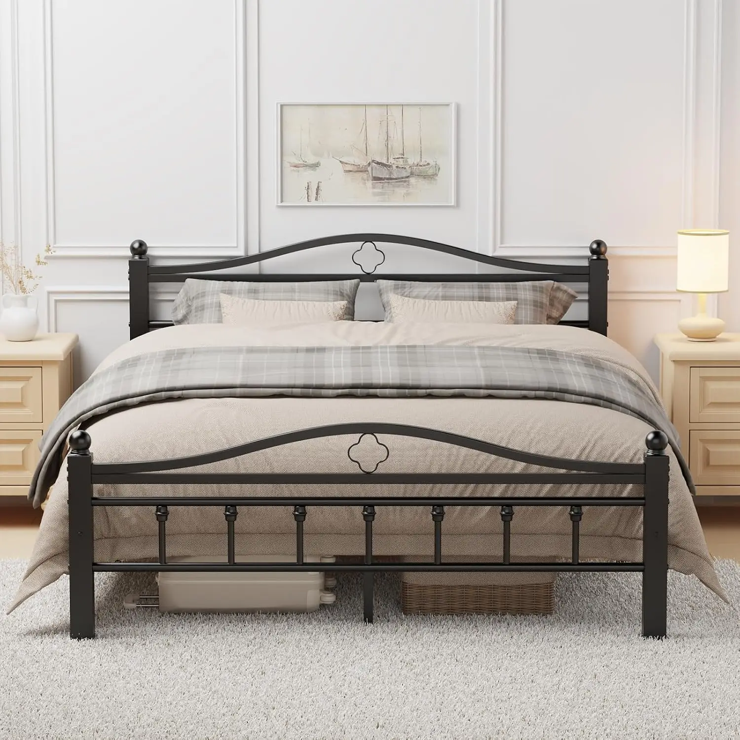 Canopy Bed Frame Metal Queen - Başlıklı Queen Metal Karyola | 1500LBS