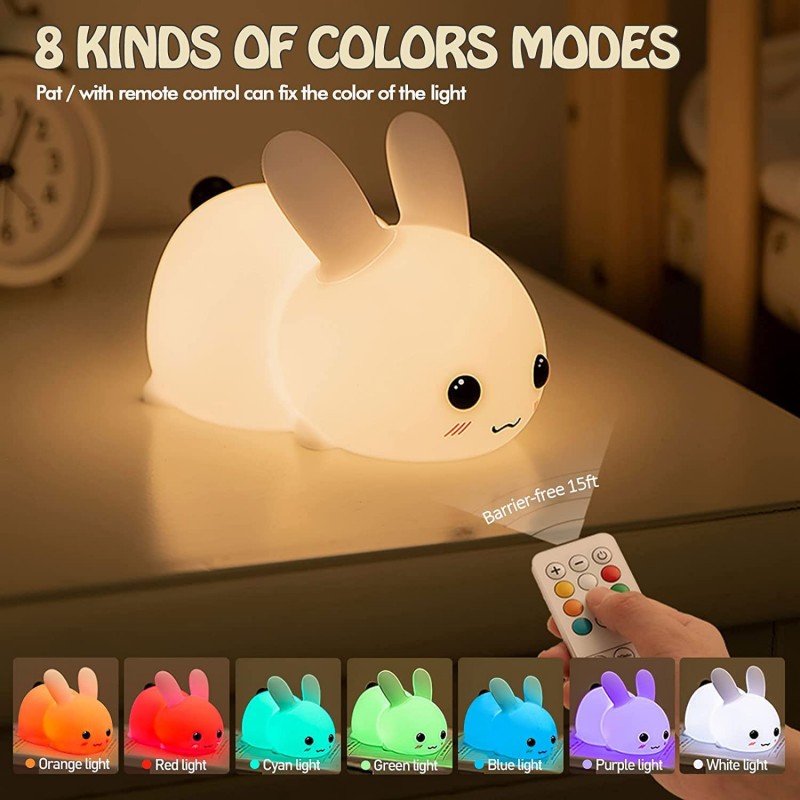 Floating Nightstand With Led Light - LED Tavşan Gece Lambası Uzaktan Kumanda