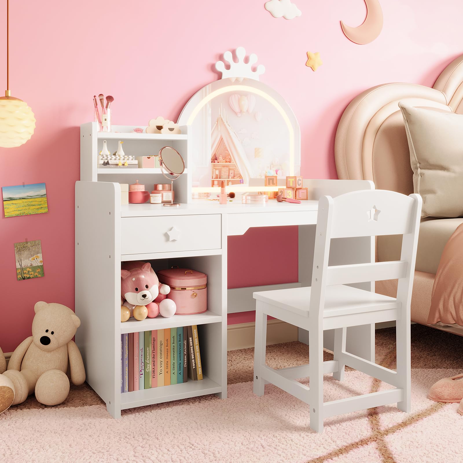 Çocuk Makyaj Masası ve Sandaly - Dressing Table Vanity With Lighted Mirror incelemesi ve fiyatı