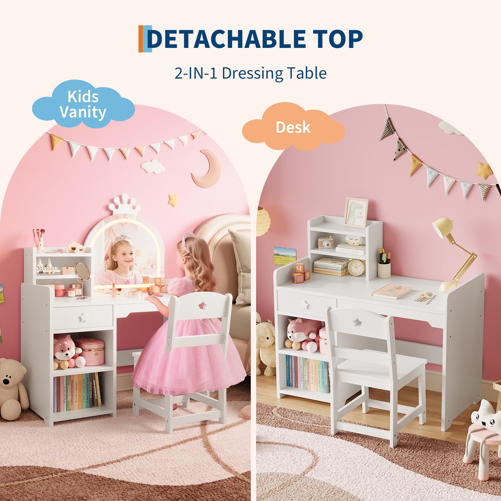 Çocuk Makyaj Masası ve Sandaly - Dressing Table Vanity With Lighted Mirror incelemesi ve fiyatı