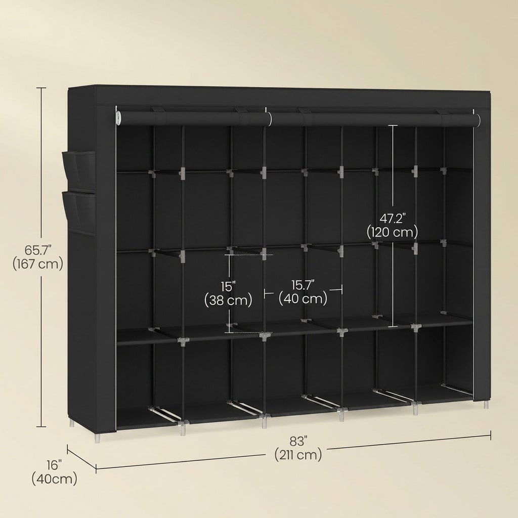 83 İnç Ekstra Büyük Taşınabili - Wardrobe Closet Portable Fabric Cover incelemesi ve fiyatı