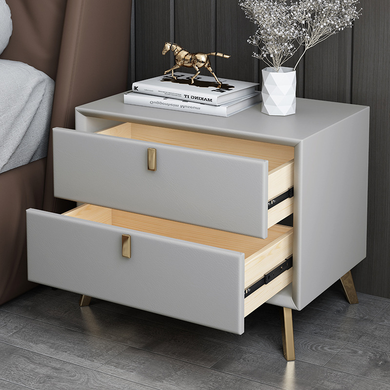Modern Tarzda, Suni Deri Kaplı - Solid Wood Nightstand 2 Drawers incelemesi ve fiyatı