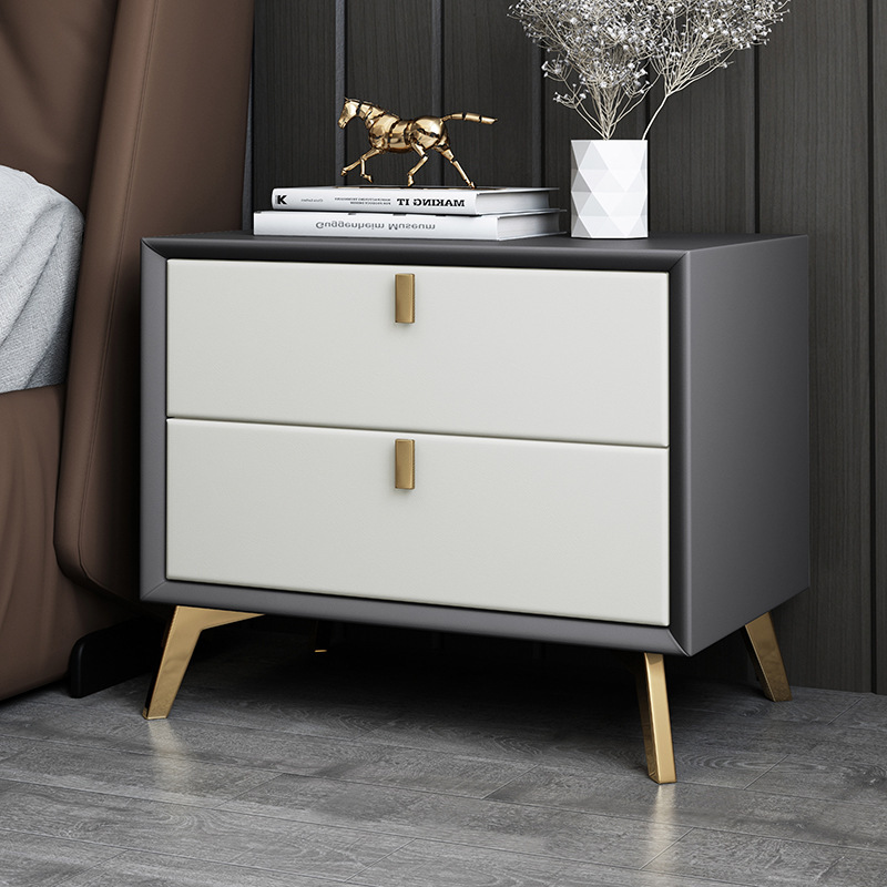 Modern Tarzda, Suni Deri Kaplı - Solid Wood Nightstand 2 Drawers incelemesi ve fiyatı