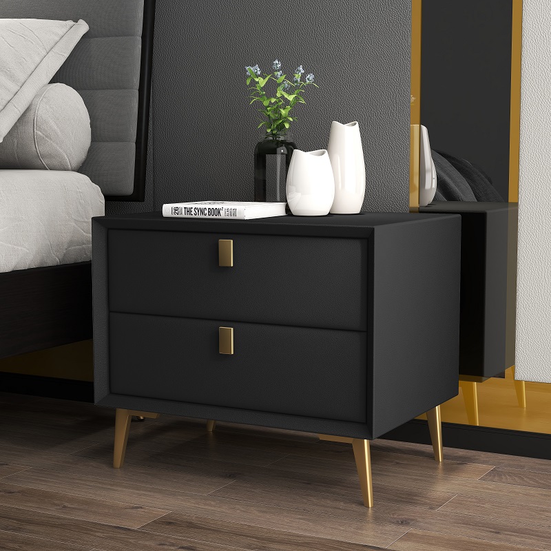 Modern Tarzda, Suni Deri Kaplı - Solid Wood Nightstand 2 Drawers incelemesi ve fiyatı