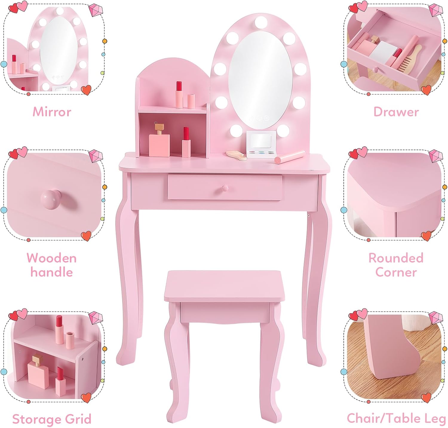 LED Işıklı Aynalı, Tam Donanım - Dressing Table Vanity With Lighted Mirror incelemesi ve fiyatı