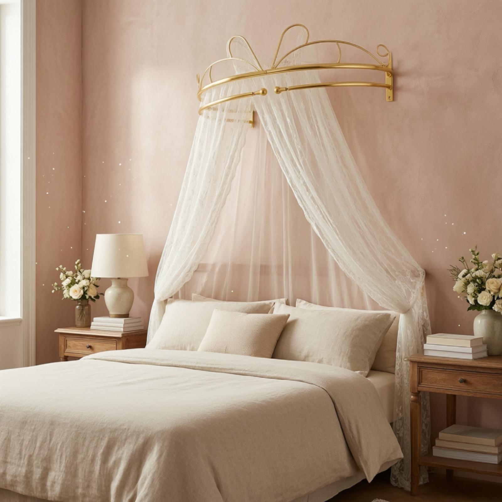 Altın Rengi Metal Duvara Monte - Canopy Bed Frame Metal Queen incelemesi ve fiyatı