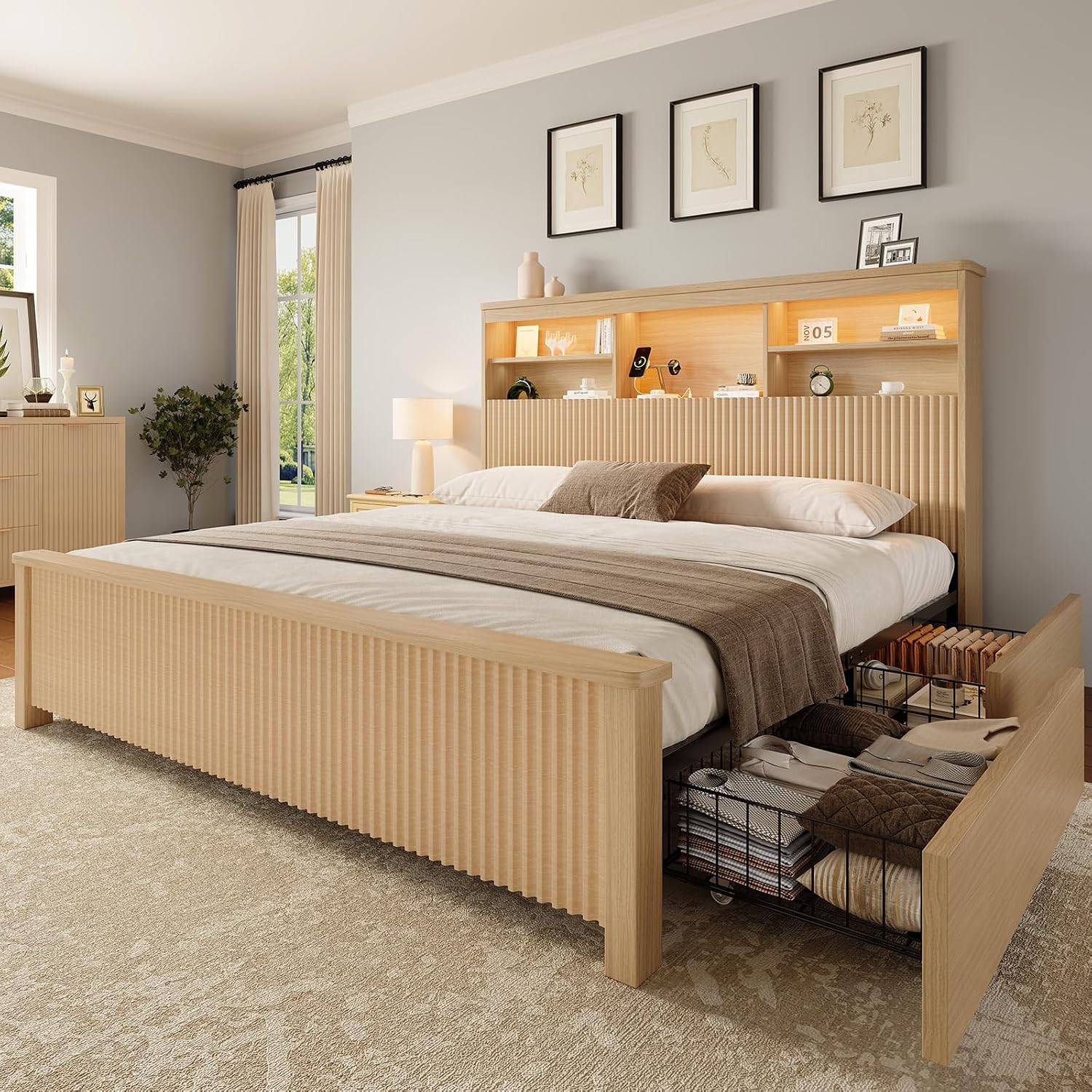 4 Çekmeceli, Doğal Renkli, Que - Canopy Bed Frame Metal Queen incelemesi ve fiyatı