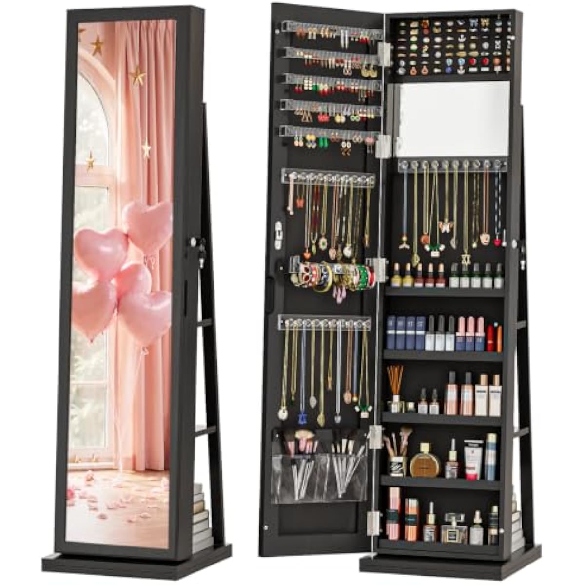 Şık Siyah Ayaklı Mücevher Dola - Full Length Mirror Jewelry Armoire incelemesi ve fiyatı