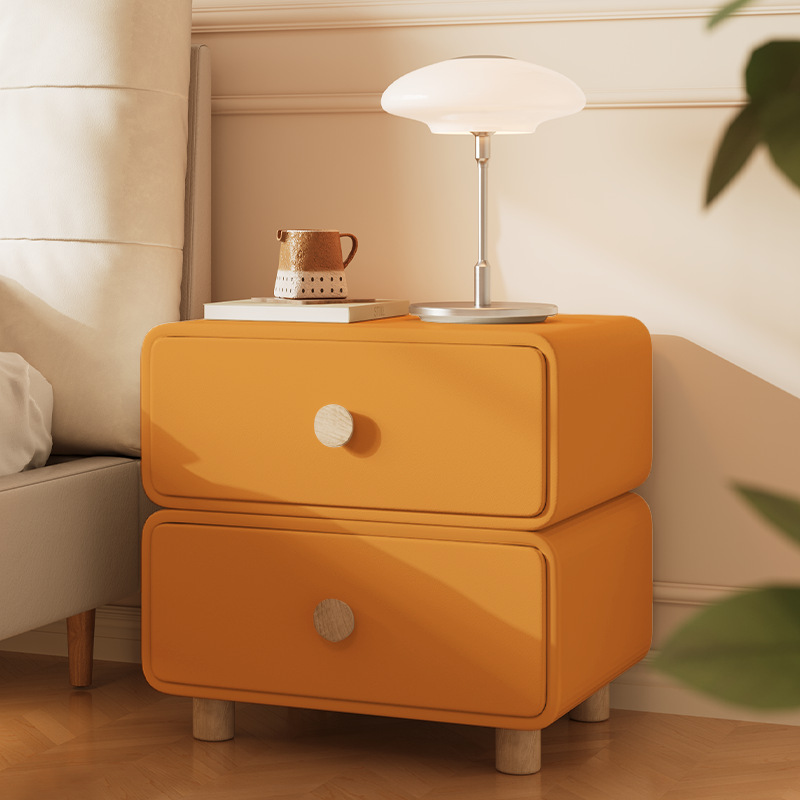 Minimalist Krem Komodin Yuvarl - Solid Wood Nightstand 2 Drawers incelemesi ve fiyatı