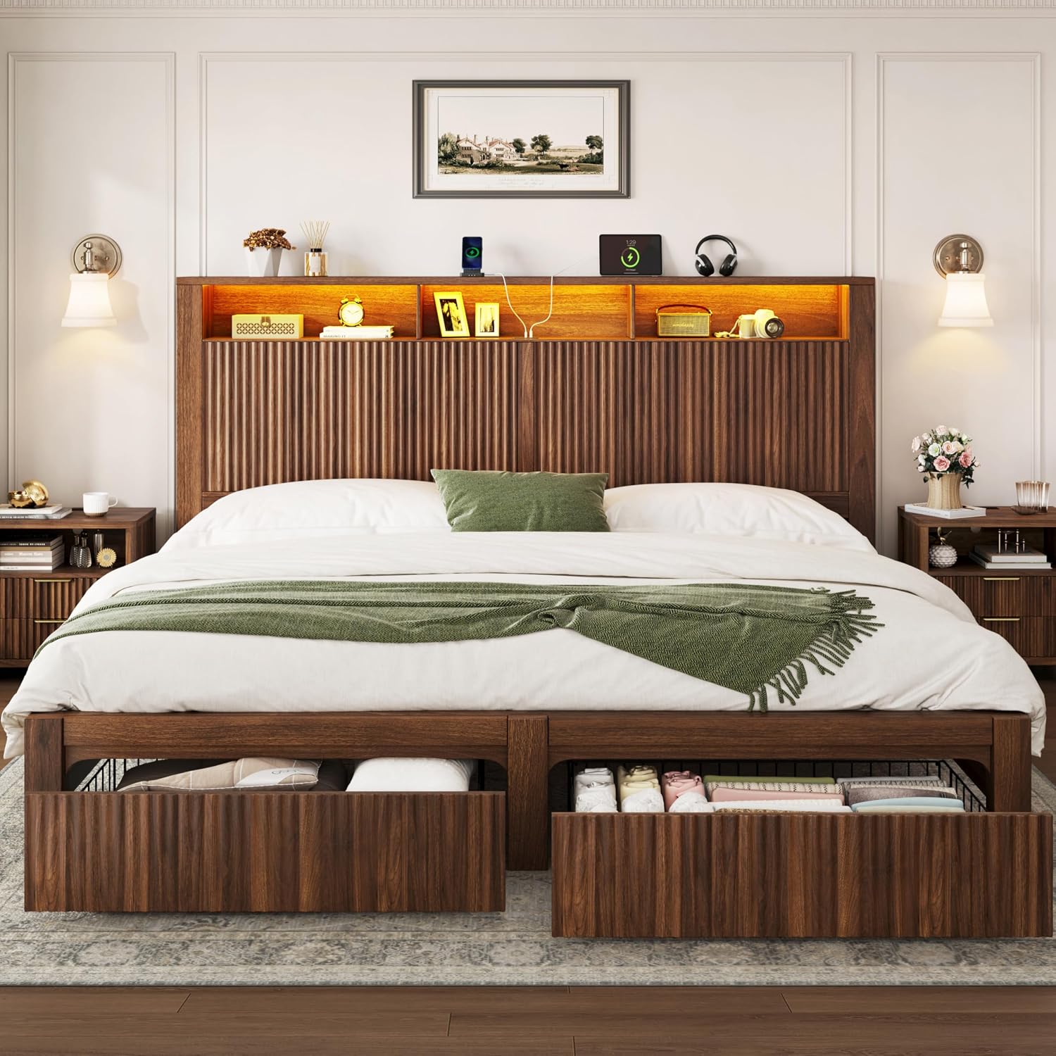 King Size Yatak Çerçevesi ve B - King Size Bed Frame With Storage Drawers incelemesi ve fiyatı