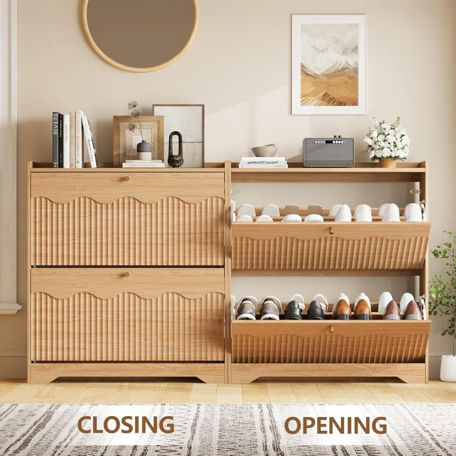 Modern Dalgalı Kenarlı Panelle - Shoe Rack Cabinet Narrow Entryway incelemesi ve fiyatı