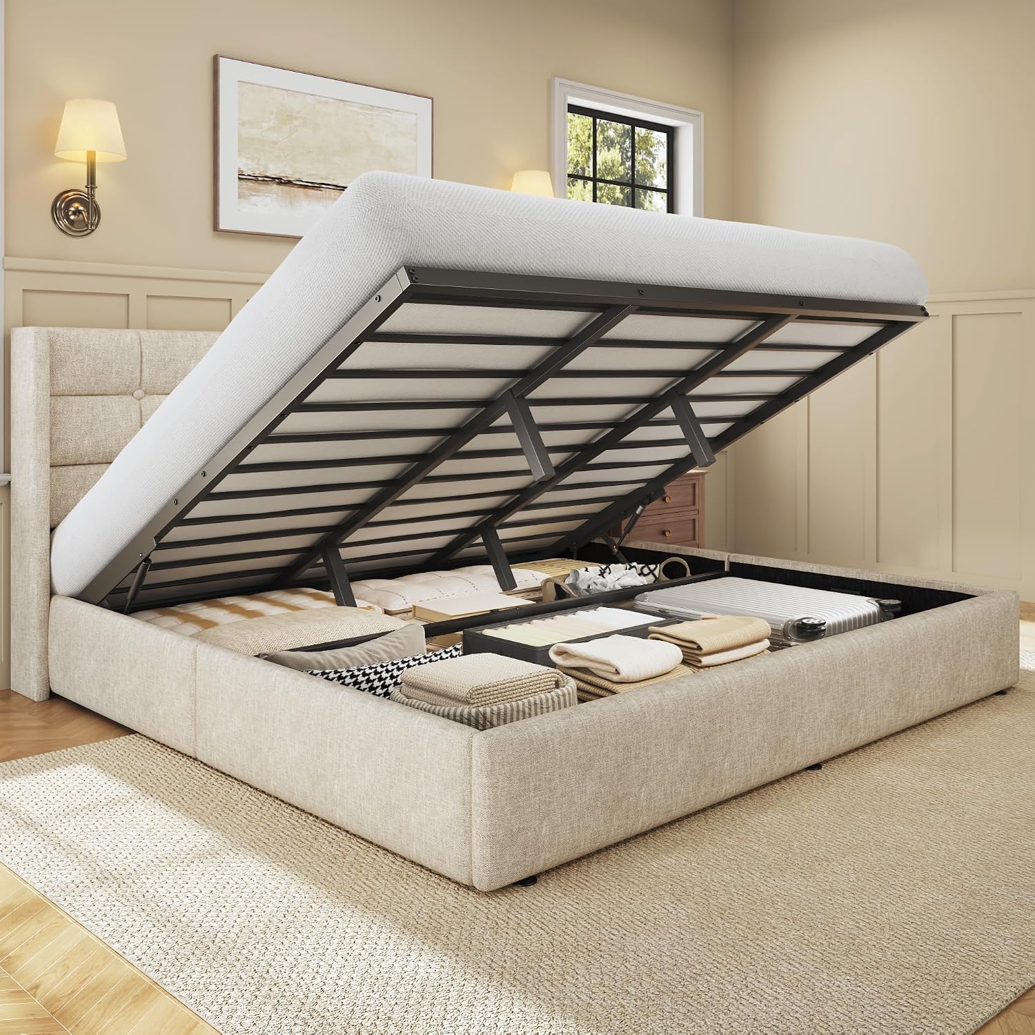 King Size Yatak Altı Depolama  - Gas Lift Storage Bed Hydraulic incelemesi ve fiyatı