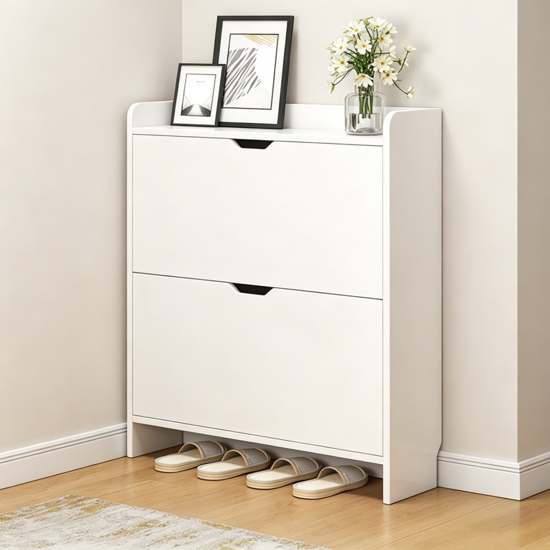 2 Katlı Ahşap Ayakkabılık Dola - Shoe Rack Cabinet Narrow Entryway incelemesi ve fiyatı