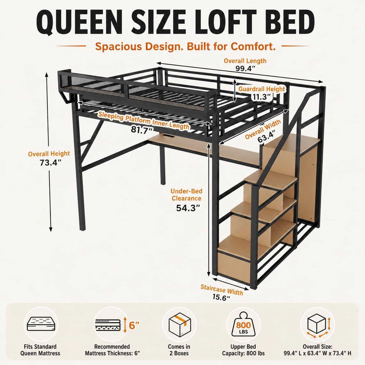 Mirightone Queen Loft Yatak, Ç - Canopy Bed Frame Metal Queen incelemesi ve fiyatı