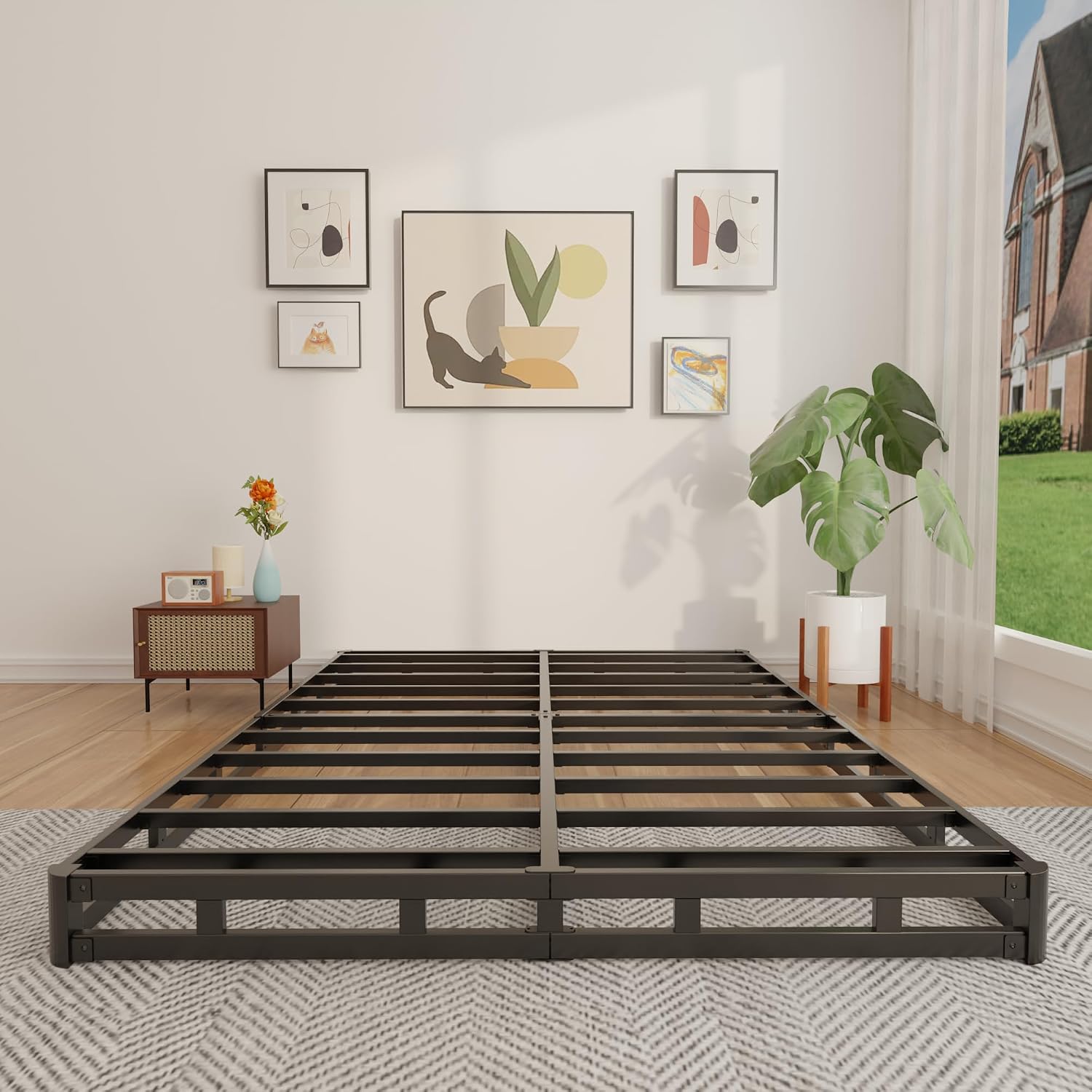 4 İnç Queen Boy Düşük Profilli - Canopy Bed Frame Metal Queen incelemesi ve fiyatı