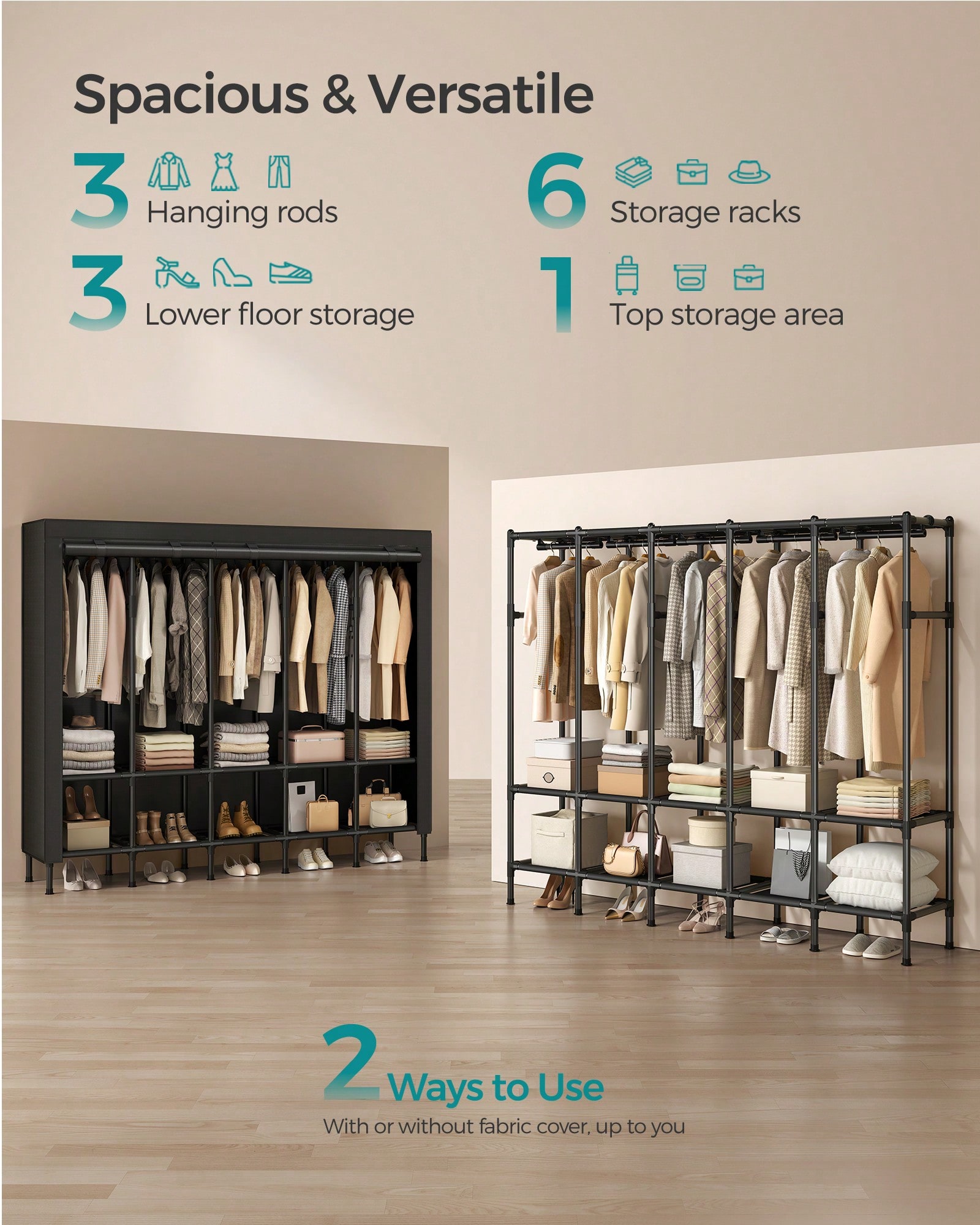 Ağır Hizmet Tipi Taşınabilir G - Wardrobe Closet Portable Fabric Cover incelemesi ve fiyatı