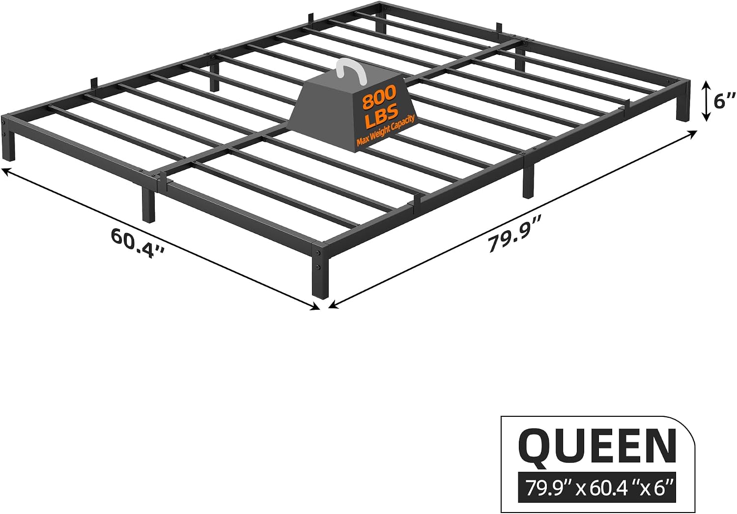 6 İnç Ağır Hizmet Tipi Metal K - Canopy Bed Frame Metal Queen incelemesi ve fiyatı